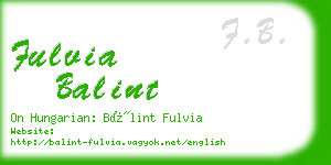 fulvia balint business card